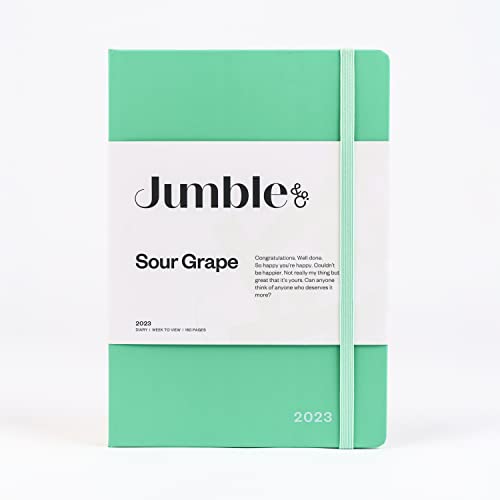 Jumble & Co Moodler A5 Wochenansicht 2023 Terminplaner Sour Grape Teal – Wochenplaner mit gepunkteten Seiten von Jumble and Co