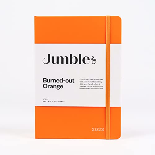 Jumble & Co Moodler Tagebuch 2023, Wochenansicht, Orange gebrannt, Wochenplaner mit gepunkteten Seiten von Jumble and Co
