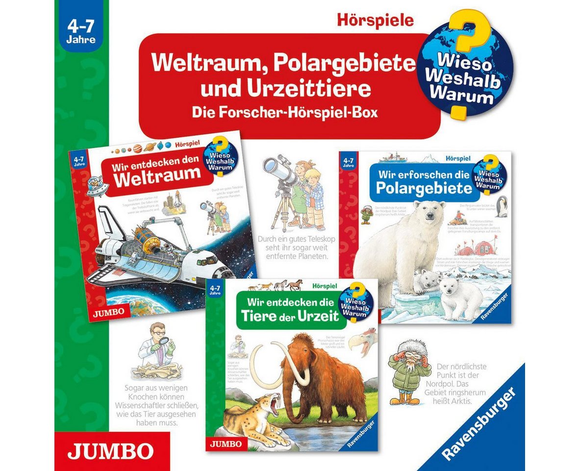 JUMBO Verlag Hörspiel Weltraum, Polargebiete und Urzeittiere von Jumbo Verlag