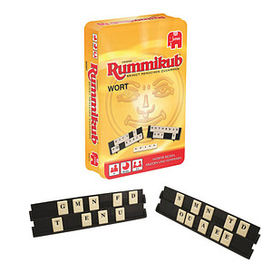 Jumbo Rummikub Wort in Metalldose Geschicklichkeitsspiel von Jumbo