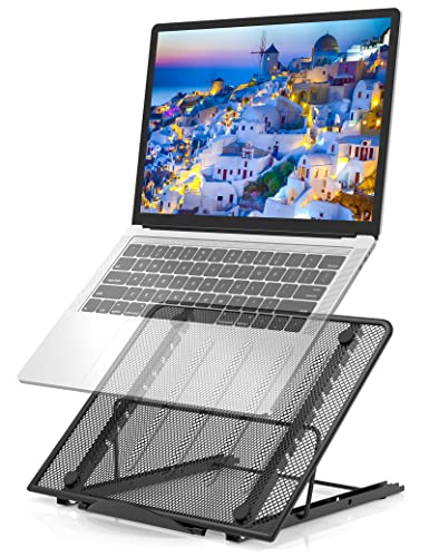 Jumkeet Laptop-Halterung, belüftet, Laptop-Ständer, verstellbar, ergonomisch, leicht, zusammenklappbar, für MacBook Air Pro, PC, iPad, Notebook, Tablet (11-15 Zoll) von Jumkeet