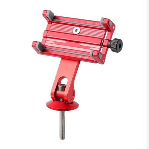 Jumplushion Verstellbare Fahrrad-Handyhalterung mit sicherer Vier-Klauen-Verriegelung und verbesserter Stabilität für sicheres Fahren (Lenkermodell, rot) von Jumplushion