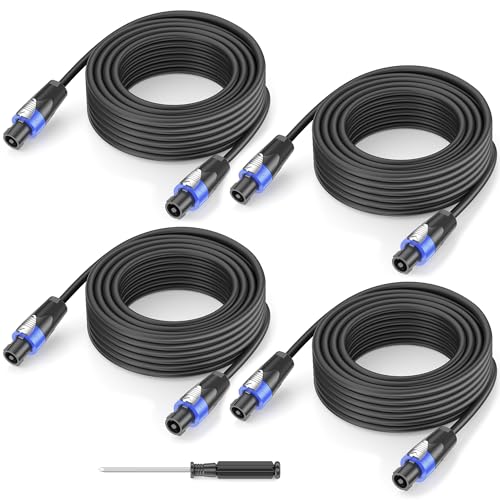 Jumwa 10M 4pack Speakon zu Speakon Lautsprecherkabel 12 Guage Cord Wire für Audio-Verstärker mit Twist Lock für DJ/PA Heavy Duty Audio von Jumwa