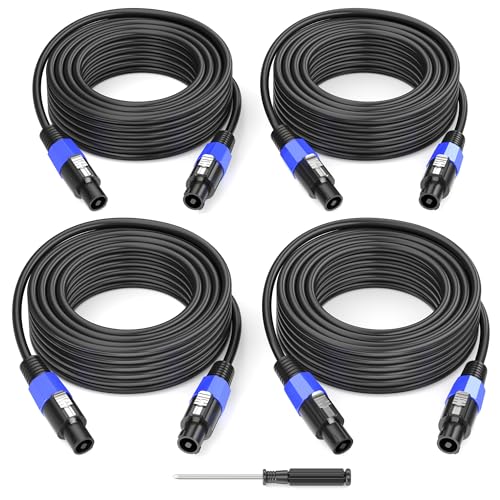 Jumwa 30M 4pack Speakon zu Speakon Lautsprecherkabel M-M für Audio Verstärker 12 Guage Cord Wire Kabel mit Twist Lock DJ/PA Stecker für Heavy Duty Audio von Jumwa