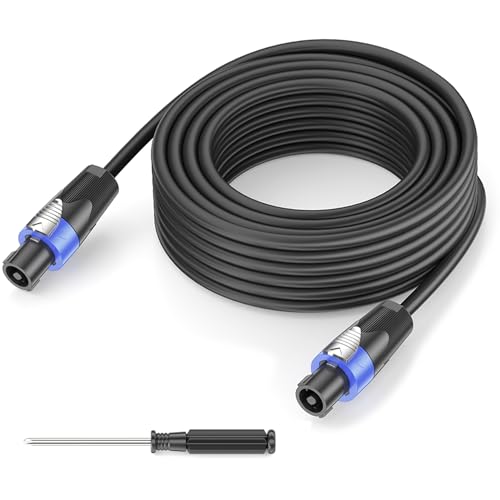 Jumwa 5M Speakon zu Speakon Lautsprecherkabel 12 Guage Cord Wire für Audio-Verstärker mit Twist Lock für DJ/PA Heavy Duty Audio von Jumwa