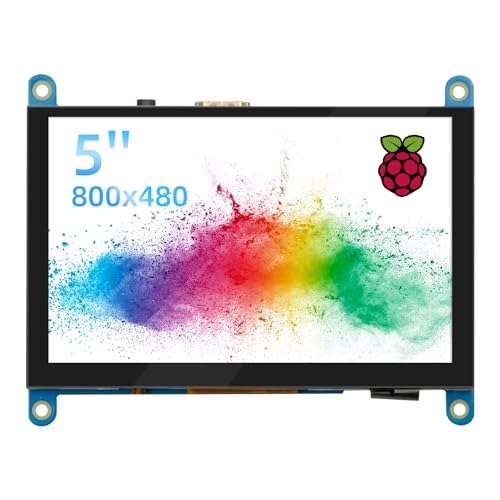 Jun-Saxifragelec 5 Zoll Kapazitiver Touchscreen für Raspberry Pi 5-800 x 480 TFT LCD Bildschirm, Tragbarer HDMI Monitor von Jun-Saxifragelec
