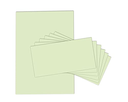 Briefpapier-Set Briefpapier mit Umschlag grün Briefbogen eibfarbiges Papier selbstklebende Umschlag Briefe Einladungen (100 Blätter + 100 Umschläge) von Junapack