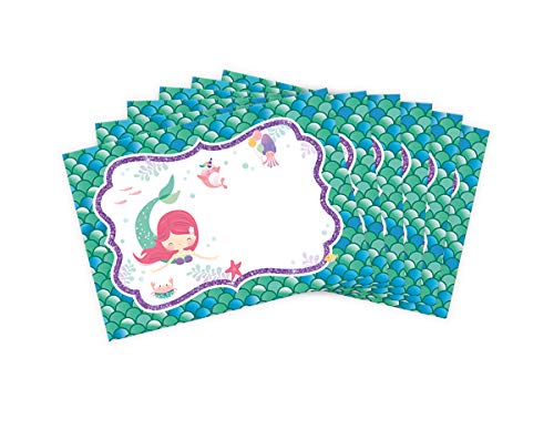 Umschläge mit Kindermotiv Meerjungfrau für Einladungskarten Gutscheine Geldgeschenke DIN C6 (15 Umschläge / selbstklebend mit Abziehstreifen) von Junaversum