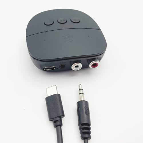 Bluetooth 5.2 Receiver mit NFC Adapter AUX/RCA Klinke 3,5 mm Wireless Bluetooth Audio Adapter Unterstützung USB TF Card von Junbyuhu