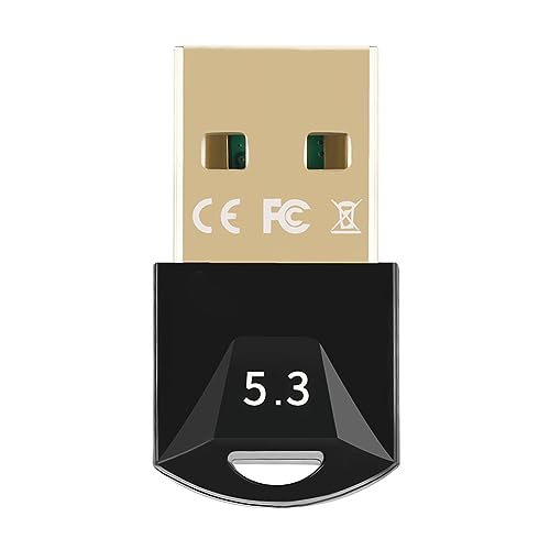 Junerain 5.3 Bluetooth-Adapter für PC, USB-Adapter-Dongle mit großer Reichweite, 3 Mbit/s 5.3 Bluetooth-Stick für Desktop, Laptop, Drucker, Tastatur, Maus, Headset, kabelloser Sender, Empfän von Junerain