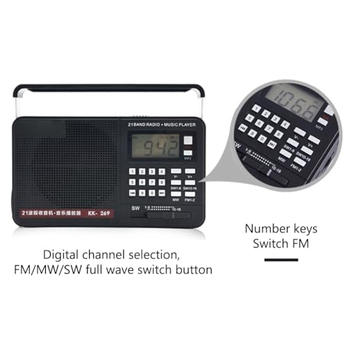 Junerain Am FM SW Portable Radio Digital Display 21 Full Band Handheld mp3 LED Starke Taschenlampe USB -Ladeunterstützung TF -Karte Junerain Am FM SW Portable Radio Digital Display 21 Full Band Handheld mp3 LED Starke Taschenlampe USB -Ladeunterstützung TF -Karte von Junerain