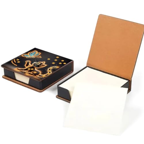 Junerain Desktop Notiz Box DIY Art Kits for Kinder, Kristallkunstnotenpolsterhalter mit Deckel 160 Blättern in Notes Box, Memo Block Art Painting Making Kit Kit von Junerain