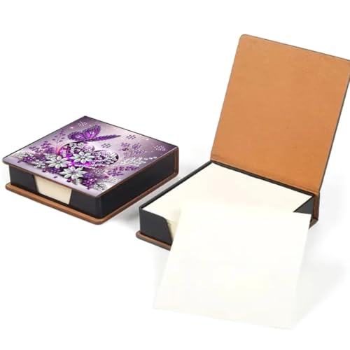 Junerain Desktop Notiz Box DIY Art Kits for Kinder, Kristallkunstnotenpolsterhalter mit Deckel 160 Blättern in Notes Box, Memo Block Art Painting Making Kit Kit von Junerain