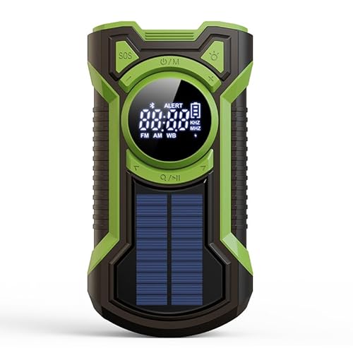 Junerain Solar Multi-Bemerkung All-Band-Radio-wasserdichte Handkurbel tragbare Notfallradio 5000mah -kompatible 5.3 Telefon Ladegerät LED Taschenlampe SOS Alarm for das Überleben im Freien von Junerain