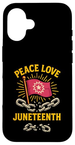 Peace Love Juneteenth Retro Damen Juneteenth Hülle für iPhone 16 Peace Love Juneteenth Retro Damen Juneteenth Hülle für iPhone 16 von Juneteenth Jubilee - Celebrating Black History