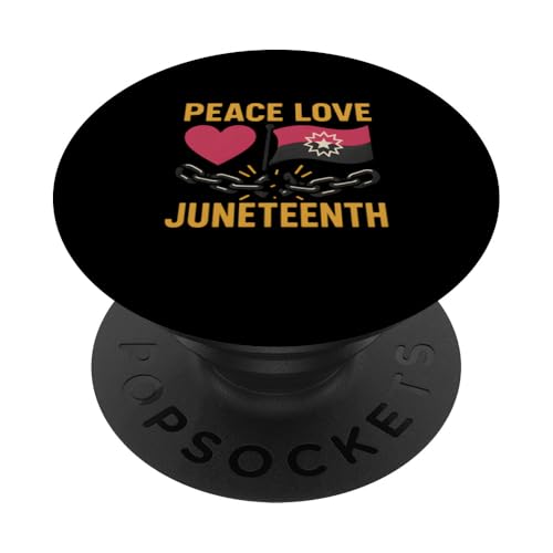 Peace Love Juneteenth Retro Damen Juneteenth PopSockets Klebender PopGrip Peace Love Juneteenth Retro Damen Juneteenth PopSockets Klebender PopGrip von Juneteenth Jubilee - Celebrating Black History
