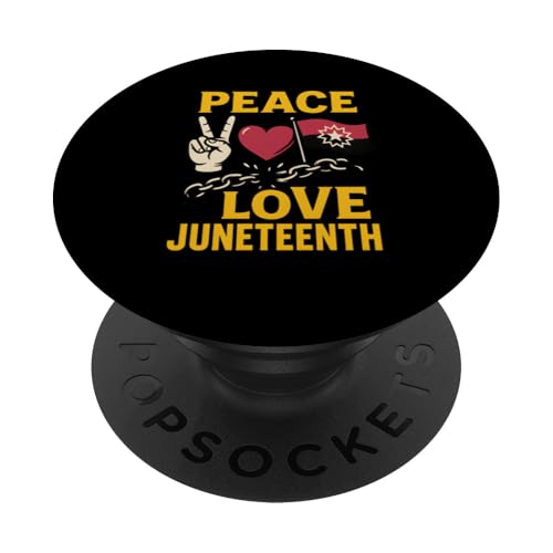 Peace Love Juneteenth Retro Damen Juneteenth PopSockets Klebender PopGrip Peace Love Juneteenth Retro Damen Juneteenth PopSockets Klebender PopGrip von Juneteenth Jubilee - Celebrating Black History