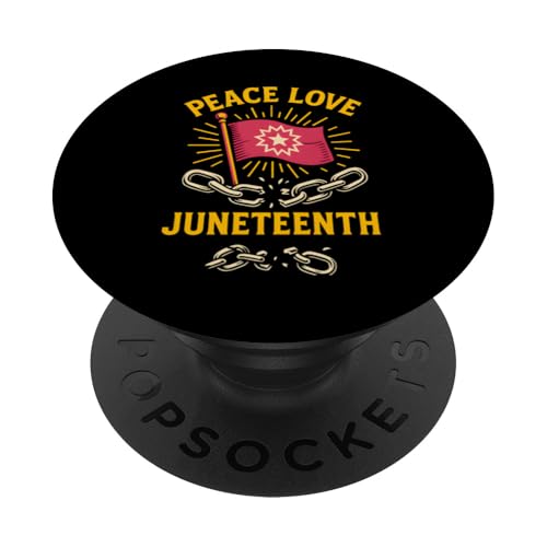 Peace Love Juneteenth Retro Damen Juneteenth PopSockets Klebender PopGrip Peace Love Juneteenth Retro Damen Juneteenth PopSockets Klebender PopGrip von Juneteenth Jubilee - Celebrating Black History
