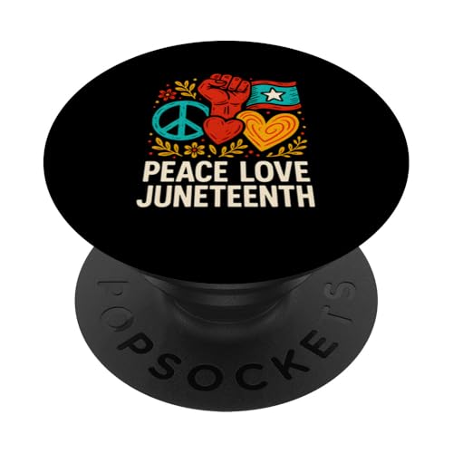 Peace Love Juneteenth Vintage Damen Black History Month PopSockets Klebender PopGrip Peace Love Juneteenth Vintage Damen Black History Month PopSockets Klebender PopGrip von Juneteenth Jubilee - Celebrating Black History