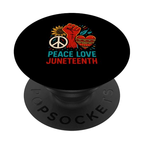 Peace Love Juneteenth Vintage Damen Black History Month PopSockets Klebender PopGrip Peace Love Juneteenth Vintage Damen Black History Month PopSockets Klebender PopGrip von Juneteenth Jubilee - Celebrating Black History
