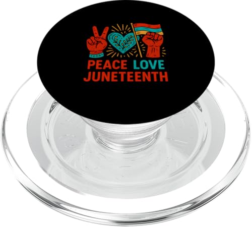 Peace Love Juneteenth Vintage Damen Black History Month PopSockets PopGrip für MagSafe Peace Love Juneteenth Vintage Damen Black History Month PopSockets PopGrip für MagSafe von Juneteenth Jubilee - Celebrating Black History