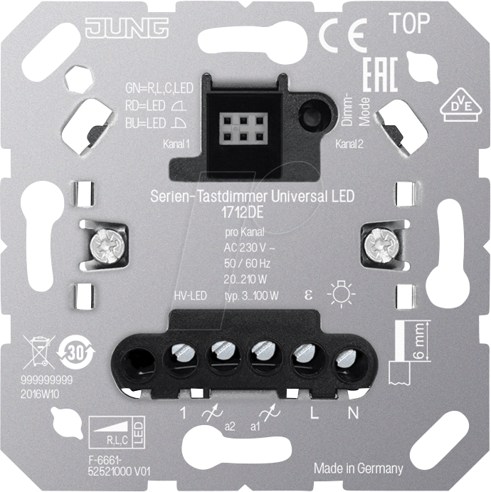 JG 1712DE - Serien-Tastdimmer, mit Nebenstelleingang von Jung