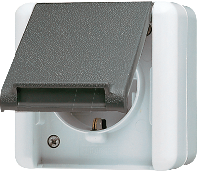 JG 820 W - Steckdose mit Klappdeckel, 1-fach von Jung