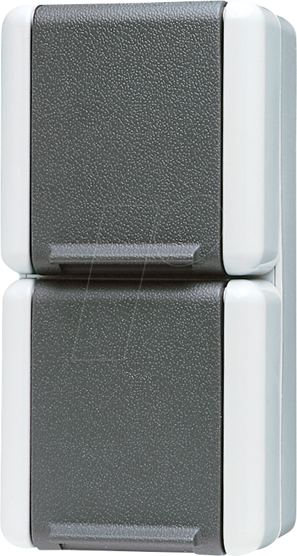 JG 822 W - Steckdose mit Klappdeckel, 2-fach, senkrecht von Jung