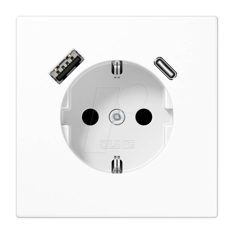 JG LS1520-15 CA - Steckdose 16 A 250 V ~, mit USB- Typ A + C, SAFETY+, alpinweiß von Jung