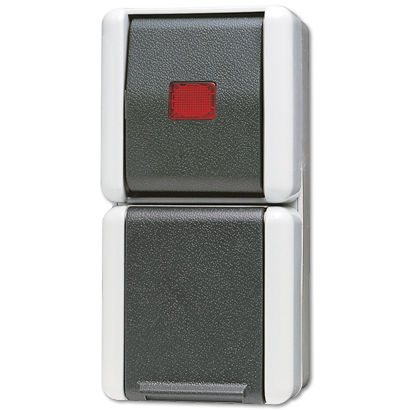 JUNG 876KOW Elektroschalter Rocker switch Schwarz - Rot - Weiß (876KOW) von Jung