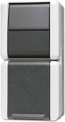 JUNG Schuko-Steckdose 876W WG800 IP44 m. Wechselschalter 876W (876W) von Jung
