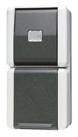Jung 871W SCHUKO-Steckdose m.Taster 1pol.Schl von Jung