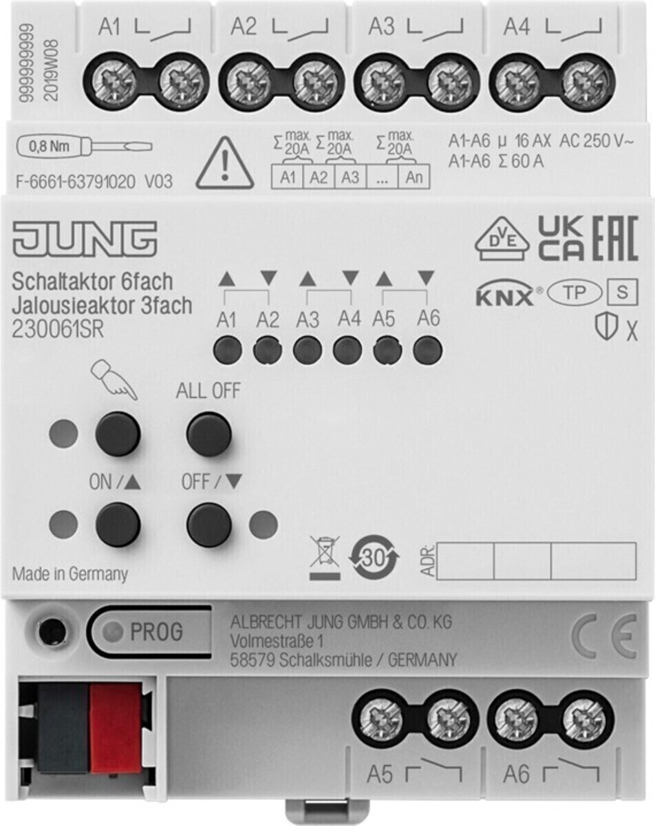 Jung KNX-Jalousieaktor 23006 1S R 230061SR Jung KNX-Jalousieaktor 23006 1S R 230061SR von Jung