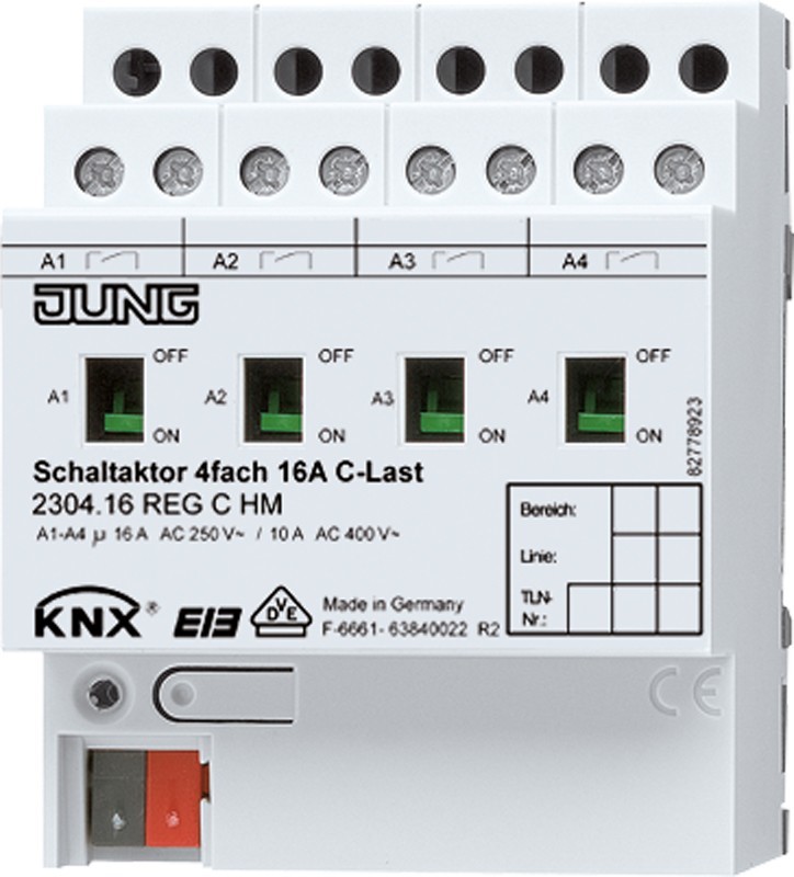 Jung KNX Schaltaktor 4-fach 2304.16 REGCHM 2304.16REGCHM von Jung
