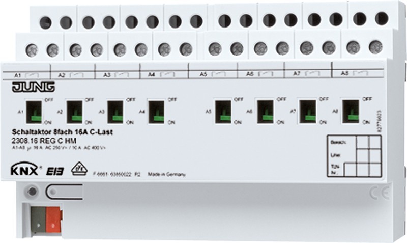 Jung KNX Schaltaktor 8-fach 2308.16 REGCHM 2308.16REGCHM von Jung