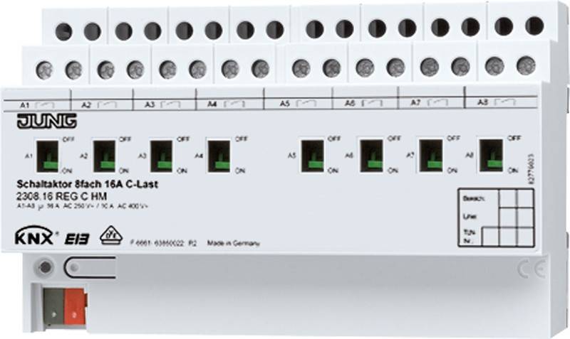 Jung KNX Schaltaktor 8-fach 2308.16 REGCHM 2308.16REGCHM von Jung