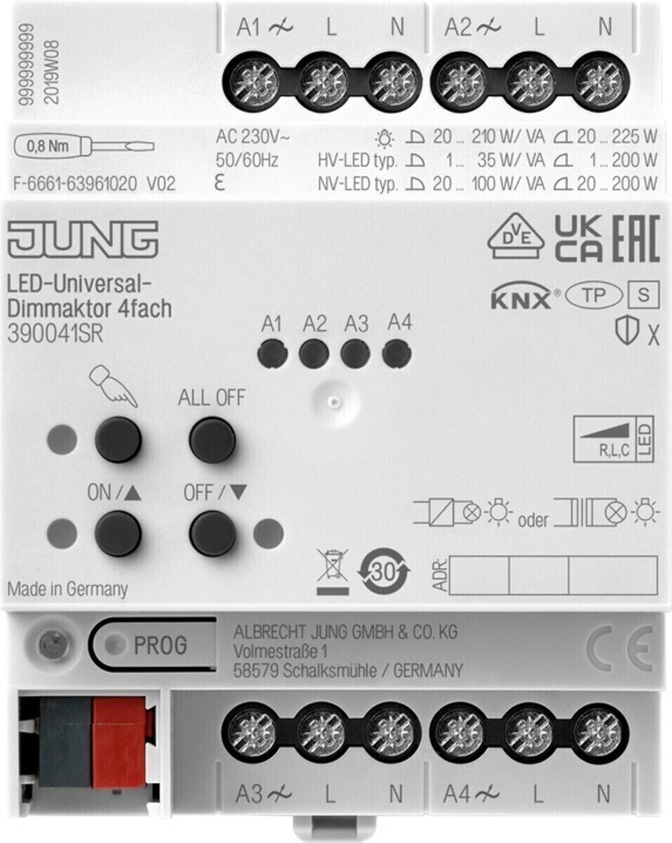 Jung KNX Universal-Dimmaktor 39004 1S R 390041SR Jung KNX Universal-Dimmaktor 39004 1S R 390041SR von Jung