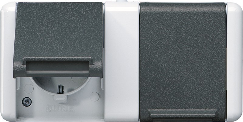 Jung SCHUKO-Steckdose 2-fach 8220-1 W 8220-1W Jung SCHUKO-Steckdose 2-fach 8220-1 W 8220-1W von Jung