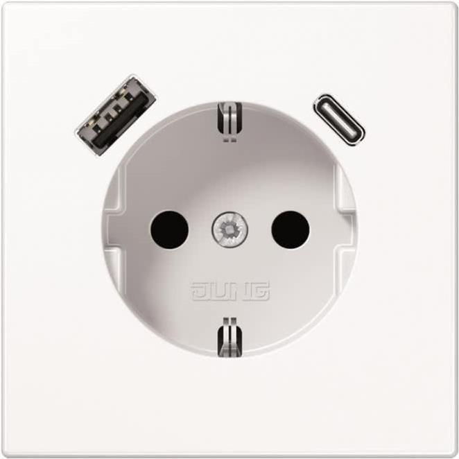 Jung SCHUKO Steckdose mit USB Typ AC LS1520-15CAWW (LS1520-15CAWW) von Jung