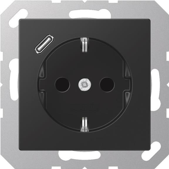 Jung SCHUKO Steckdose mit USB Typ C A1520-18CSWM (A1520-18CSWM) von Jung