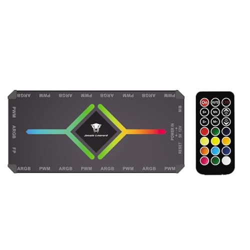 Jungle Leopard 2-IN-1 ARGB PWM Fan Hub,RGB Controller PC,ARGB Fan Hub Controller(BK, HUB) von Jungle Leopard