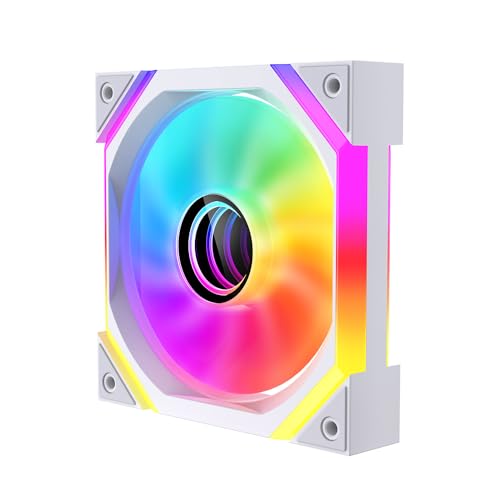 Jungle Leopard GALAXY-SE Infinity Mirror RGB PC Lüfter 120MM,1600±10% RPM,32 ARGB LEDs,5V3PIN ARGB und 12V4PIN PWM Lüfter (WH Reverse, 1) von Jungle Leopard