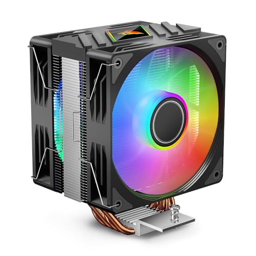Jungle Leopard K400PRO Bunte LED 4 Heat Pipes CPU Kühler mit Zwei 4PIN PWM 800-1800RPM Quiet Lüfter,für Intel LGA 2011/115X/1200/1366/1700/1851 (BK) von Jungle Leopard