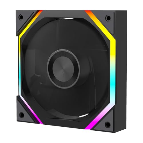 Jungle Leopard PRISMXH RGB PC Lüfter 120 mm,ARGB PWM Case Lüfter,62.36 CFM/2000 RPM/2.21 MMH2O(1, BK Reverse Flow, NOT UNI FAN) von Jungle Leopard