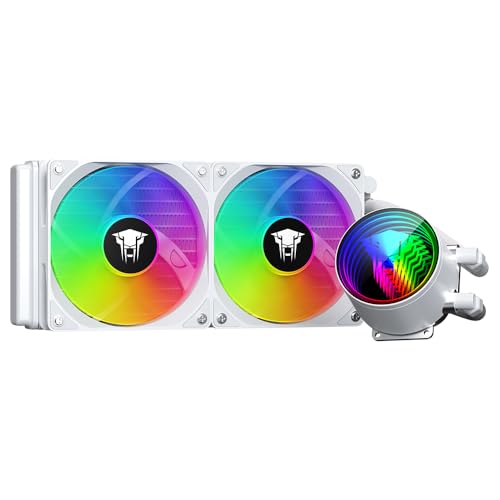 Jungle Leopard TK1 ARGB Wasserkühlung CPU Kühler 800-2000RPM ARGB PWM Lüfter,Für INTEL LGA115X/1200/1700/1366/2011/2066,Für AMD: FM2/FM2+/AM3+/AM4/AM5 (240WH) von Jungle Leopard