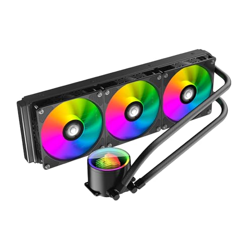 Jungle Leopard TK1 ARGB Wasserkühlung CPU Kühler 800-2000RPM ARGB PWM Lüfter,Für Intel LGA115X/1200/1700/1366/2011/2066,Für AMD: FM2/FM2+/AM3+/AM4/AM5 (360BK) von Jungle Leopard