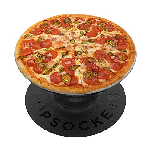 Pizza Rund Kreis Margarita Essen Fast Food PopSockets PopGrip: Ausziehbarer Sockel und Griff für Handys/Tablets mit Tauschbarem Top von Jungs & Mädchen Fingerhalter cool schön am Handy