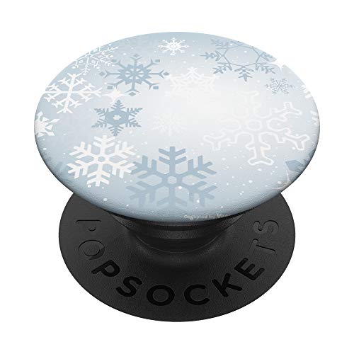 Snow Schnee Flocke Schneeflocke Winter Weihnachten Christmas PopSockets PopGrip: Ausziehbarer Sockel und Griff für Handys/Tablets mit Tauschbarem Top von Jungs & Mädchen Fingerhalter cool schön am Handy