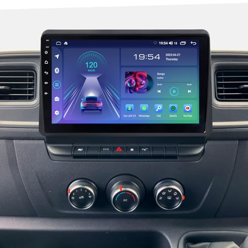 JUNHUA 10.1" Android 12 2GB+32GB Autoradio Navi für Renault Master 2019-2023, Opel Movano B 2019-2021, Nissan NV400 2019-2023, 1280x800 IPS Wireless Carplay Android Auto Bluetooth 5.1 WiFi von Junhua