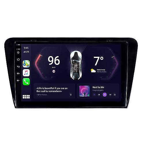 JUNHUA 10.1" Android Autoradio mit navi 2G+32G Ersatz für Skoda Octavia III 3 Mk3 2013-2020, Unterstützt Wireless Carplay Android Auto, 1280x720 Pixel, DSP Bluetooth WiFi GPS von Junhua